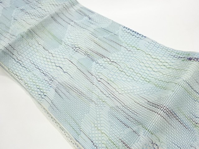 JAPANESE NAGOYA OBI FOR SUMMER / WOVEN GEOMETRIC